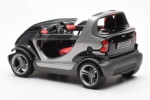 Smart Fortwo Crossblade Kabriolett Hõbedane Must Kyosho 1:18 13440 Metall - pilt 5/6