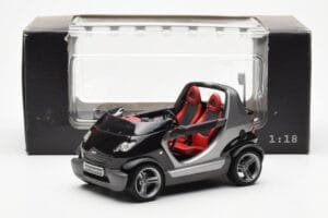 Smart Fortwo Crossblade Kabriolett Hõbedane Must Kyosho 1:18 13440 Metall - pilt 6/6