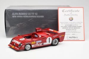 Alfa Romeo 33TT 12 #1 A. Merzario / J. Laffite 1000km Nurburgring Winner 1975 AUTOart 1:18 87505 Metall - pilt 8/8