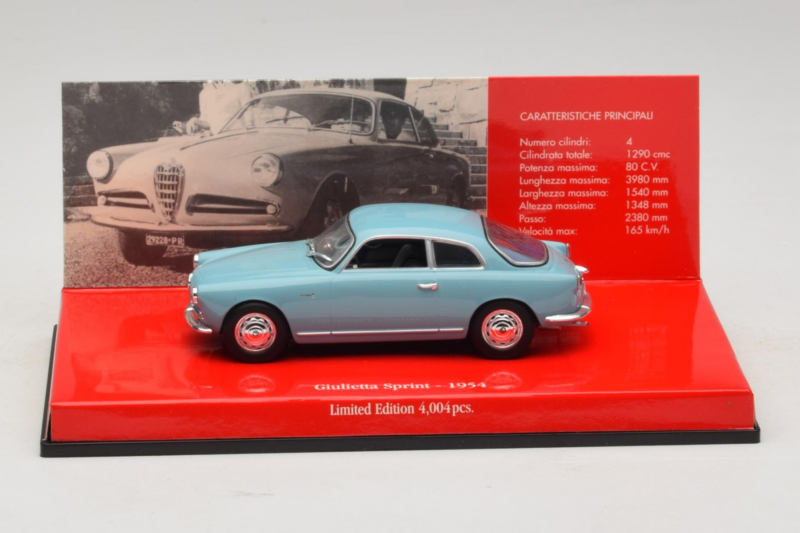 Alfa Romeo Giulietta Sprint Helesinine Minichamps 1:43 403120403 Metall