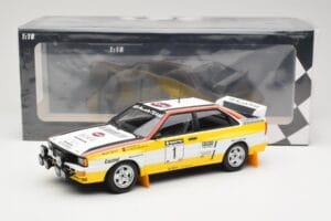Audi Quattro A2 Audi Sport #1 W. Röhrl / C. Geistdörfer DNF Sanyo Rally of New Zealand 1984 Minichamps 1:18 155841101 Metall - pilt 6/6