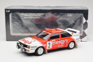 Audi Quattro A2 #2 B. Waldegård / H-T. Thorszelius Belga Team Winners Boucles de Spa 1985 Minichamps 1:18 155851102 Metall - pilt 6/6