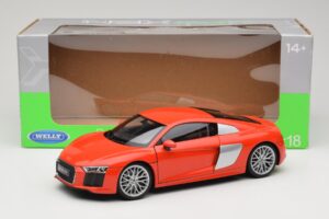 Audi R8 V10 Punane Welly 1:18 18052W Metall - pilt 8/8