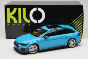 Audi RS4 B9 Avant Darwin Pro Sinine Kilo Works 1:18 KLW002303 Metall - pilt 8/8