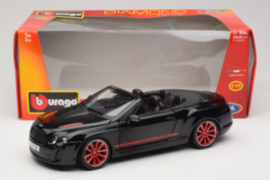 Bentley Continental Supersports ISR Kabriolett Must Punaste Velgedega Bburago 1:18 18-11035 Metall - pilt 8/8