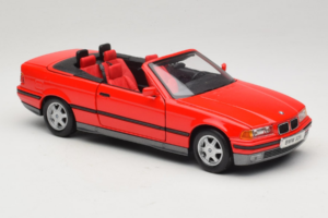 BMW 325i E36 Kabriolett Punane Maisto 1:18 50229 Metall - pilt 6/8