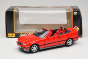 BMW 325i E36 Kabriolett Punane Maisto 1:18 50229 Metall - pilt 8/8