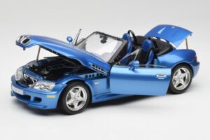 BMW Z3 E36 M Roadster Estoril Blue Bburago 1:18 3349-M1 Metall - pilt 2/8