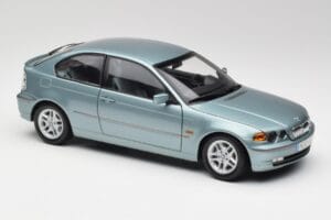 BMW 325Ti E46 Compact Helesinine Metallik Kyosho 1:18 80430024439 Metall - pilt 6/8
