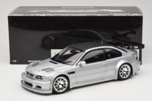 BMW M3 E46 GTR Street Hõbedane With Carbon Roof Minichamps 1:18 100012102 Metall - pilt 8/8