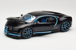 Bugatti Chiron Must & Sinine Bburago 1:18 18-11040BK Metall - pilt 2/8