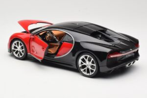 Bugatti Chiron Must & Punane Bburago 1:18 18-11040 Metall - pilt 5/8
