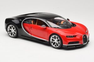 Bugatti Chiron Must & Punane Bburago 1:18 18-11040 Metall - pilt 6/8