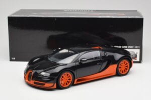 Bugatti Veyron Super Sport World Record Edition Carbon & Orange Minichamps 1:18 100110840 Metall - pilt 8/8