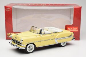 Chevrolet Bel Air Kabriolett Kollane Sun Star 1:18 1712 Metall - pilt 8/8
