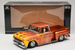 Chevrolet C-10 Stepside Pickup Lowrider Oranž Leegimustriga Sun Star 1:18 1392 Metall - pilt 6/6