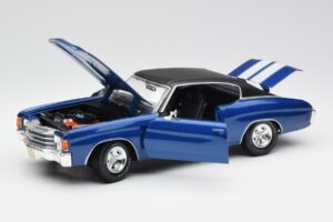 Chevrolet Chevelle SS 454 Sinine Maisto 1:18 531886 Metall - pilt 2/8