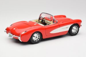 Chevrolet Corvette C1 Roadster Punane Bburago 1:18 3024 Metall - pilt 3/8