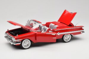 Chevrolet Impala Kabriolett Punane Welly 1:18 9864W Metall - pilt 2/8