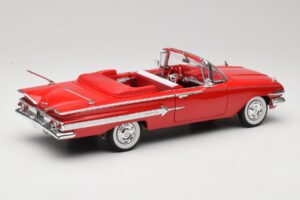 Chevrolet Impala Kabriolett Punane Welly 1:18 9864W Metall - pilt 3/8