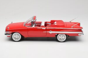 Chevrolet Impala Kabriolett Punane Welly 1:18 9864W Metall - pilt 4/8