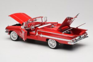 Chevrolet Impala Kabriolett Punane Welly 1:18 9864W Metall - pilt 5/8