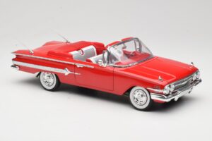 Chevrolet Impala Kabriolett Punane Welly 1:18 9864W Metall - pilt 6/8
