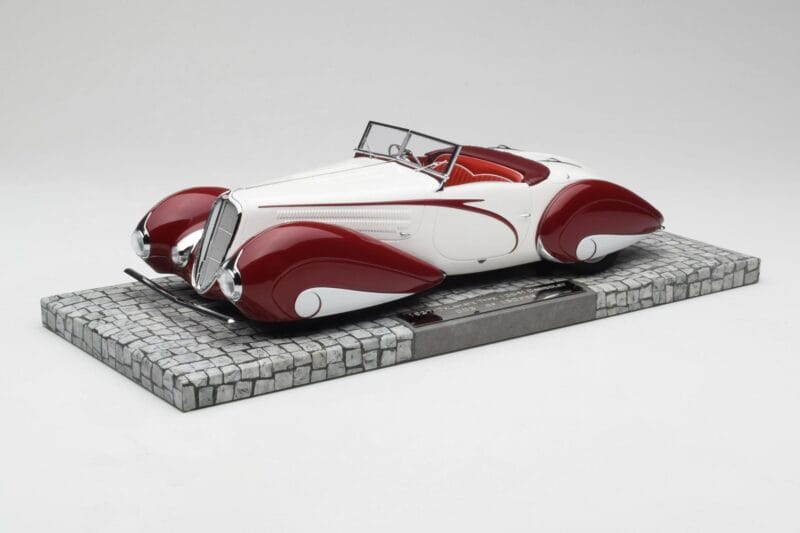 Delahaye Type 135 M Kabriolett Valge Punane Minichamps 1:18 107116161 Vaik
