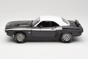 Dodge Challenger R/T Must & Valge ERTL 1:18 36549 Metall - pilt 4/8