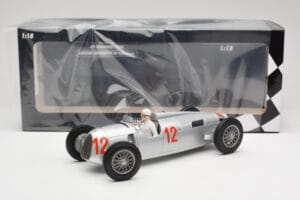 Auto Union Type C #12 H. Stuck Hungarian GP Budapest 1936 Minichamps 1:18 155361012 Metall - pilt 6/6