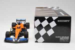 McLaren MCL35M #3 D. Ricciardo Bahrain GP 2021 Minichamps 1:18 530211803 Metall - pilt 6/7