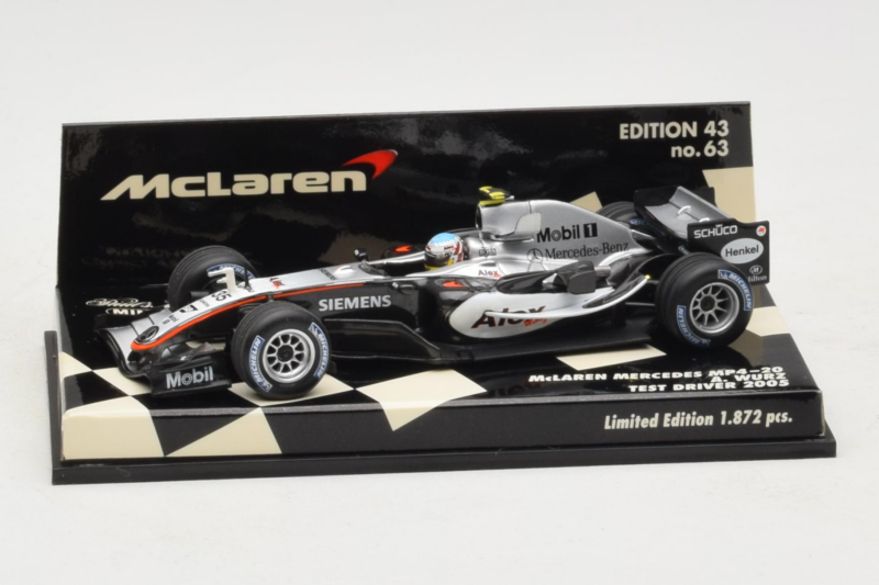 McLaren MP4-20 Mercedes A. Wurz F1 2005 Minichamps 1:43 530054355 Metall