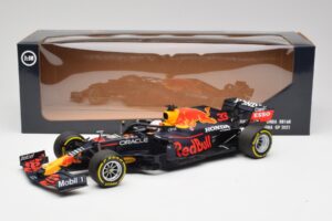 Red Bull RB16B #33 M. Verstappen Emilia Romagna GP Winner Mid Race Tyres 2021 Minichamps 1:18 110210133 Metall - pilt 6/7