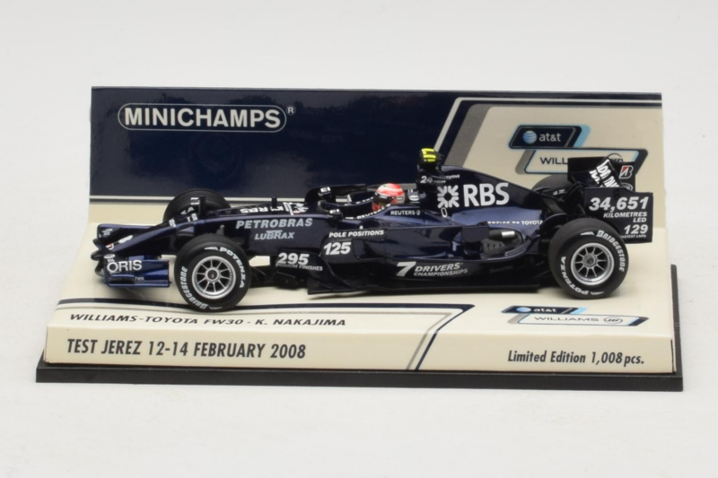Williams FW30 Toyota #8 K. Nakajima Test Jerez Feb 2008 Minichamps 1:43 400080208 Metall