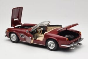 Ferrari 250 GT California Spider LWB Tumepunane Hot Wheels 1:18 25727 Metall - pilt 5/8