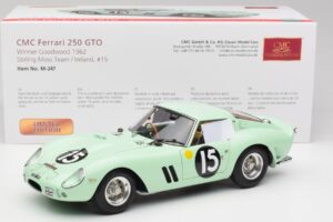 Ferrari 250 GTO #15 S. Moss / G. Hill Goodwood 1962 CMC 1:18 M-247 Metall - pilt 6/6