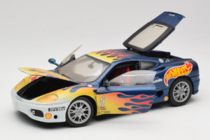 Ferrari 360 Modena Challenge #5 Hot Wheels Purple Fire Livery 1999 Bburago 1:18 29619 Metall - pilt 2/8