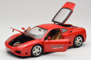 Ferrari 360 Modena Energizer Punane Bburago 1:18 3358-P3 Metall - pilt 2/8