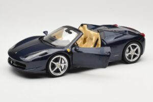 Ferrari 458 Italia Spider Dark Blue Metallic Hot Wheels 1:18 X5529 Metall - pilt 2/8