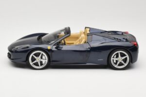 Ferrari 458 Italia Spider Dark Blue Metallic Hot Wheels 1:18 X5529 Metall - pilt 4/8