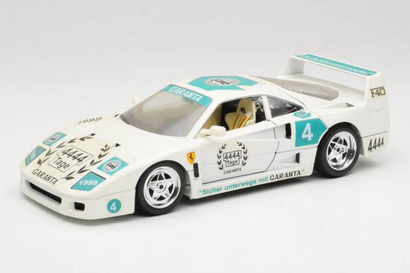 Ferrari F40 4444 Tage Garanta #4 Valge Bburago 1:18 3332-W5 Metall