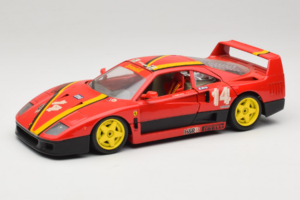 Ferrari F40 Evoluzione #14 L. Dalla Noce H&R Punane Kollaste Ratastega 1992 Bburago 1:18 3042-H1 Metall