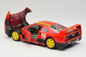 Ferrari F40 Evoluzione #14 L. Dalla Noce H&R Punane Kollaste Ratastega 1992 Bburago 1:18 3042-H1 Metall - pilt 5/8