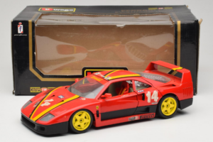 Ferrari F40 Evoluzione #14 L. Dalla Noce H&R Punane Kollaste Ratastega 1992 Bburago 1:18 3042-H1 Metall - pilt 8/8