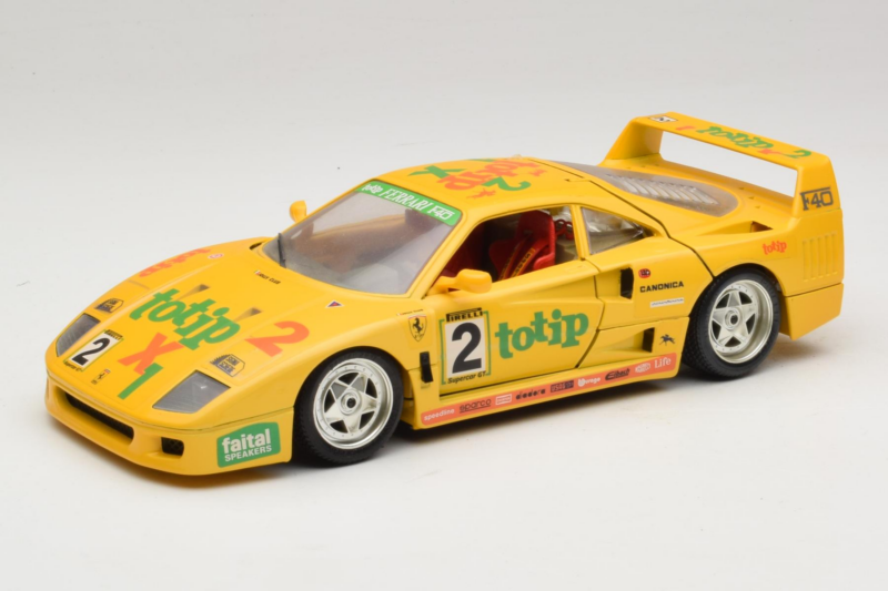 Ferrari F40 Totip Jolly Club #2 Kollane Bburago 1:18 3332-Y1 Metall