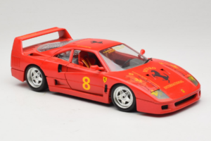 Ferrari F40 #8 Bevro International Punane 1987 Bburago 1:18 3332-P3 Metall - pilt 6/8