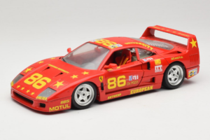 Ferrari F40 LM #86 Ch. Pozzi IMSA 24 Hours of Le Mans 1985 Punane Bburago 1:18 3332-P6 Metall