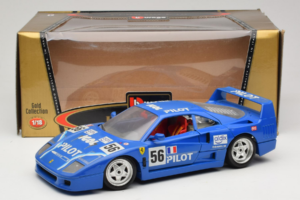 Ferrari F40 Pilot #56 Sinine Bburago 1:18 3332-BL1 Metall - pilt 8/8
