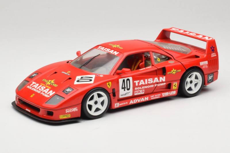 Ferrari F40 #40 T. Ohta / A. Reid Taisan Punane 1987 Bburago 1:18 3022-T1 Metall