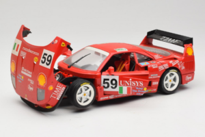 Ferrari F40 LM Unisys #59 Ota / P. Nappi / R. Donovan 24 Hours of Le Mans 1996 Bburago 1:18 3032-U1 Metall - pilt 2/8